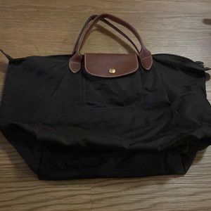 Longchamp mid size short handle brown tote